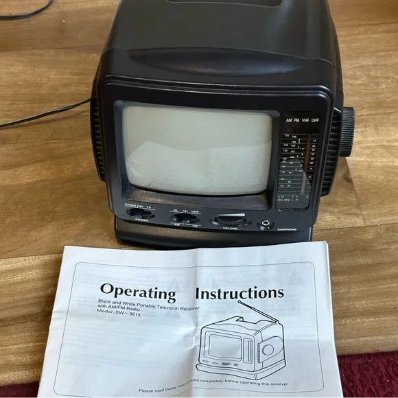 Portable Black TV Radio Combo